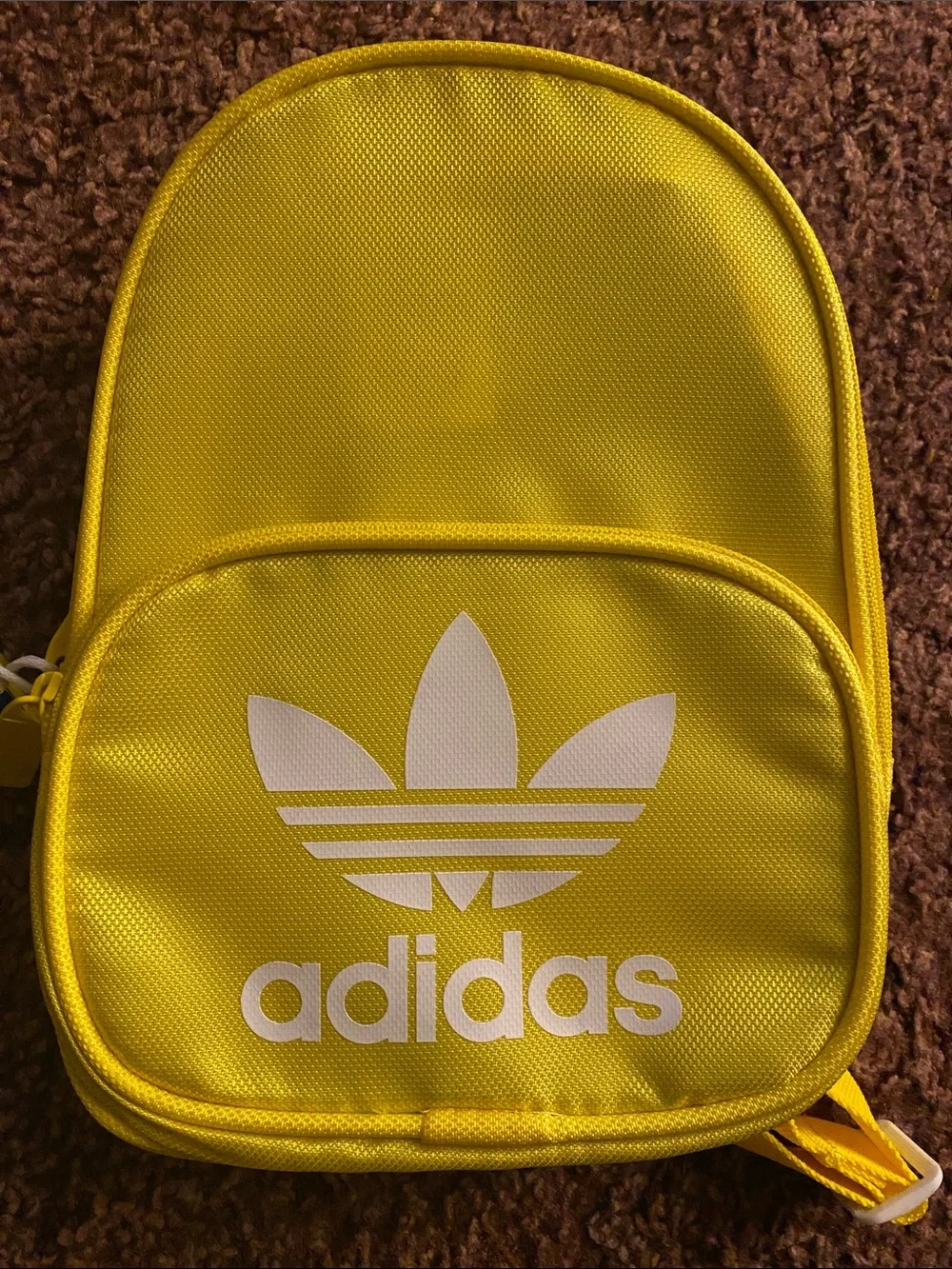 adidas Yellow Kids Mini Backpack with White Trefoil Logo